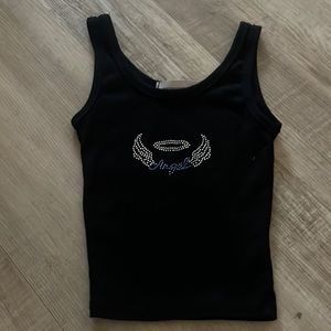 “Angel” Black Tank Top (Size XS)